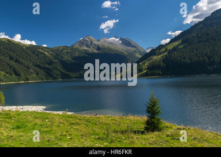 Erstaunliche Sommermorgen auf fantastische Speicher Durlaßboden See, Alpen, Österreich, Europa Stockfoto