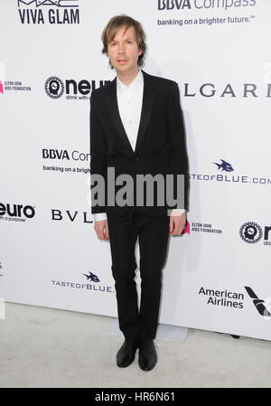 West Hollywood, Kalifornien, USA. Februar 2017. Beck. 25. Jährliche Elton John Academy Awards Viewing Party im West Hollywood Park. Quelle: Birdie Thompson/AdMedia/Alamy Live News Stockfoto