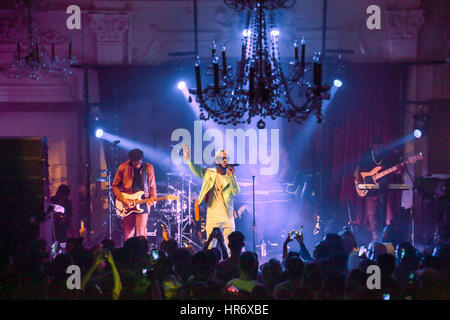 London, UK. 27. Februar 2017. Der Rapper bekannt als Angel (richtiger Name Sirach Charles) die live auf der Bühne in Bush Hall in London. Bild Datum: Montag, 27. Februar 2017. Bildnachweis: Roger Garfield/Alamy Live-Nachrichten Stockfoto