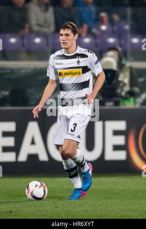 Firenze, Italien. 23. Februar 2017. Andreas Christensen (Gladbach) Fußball: UEFA Europa League Runde der 32 2. Bein match zwischen ACF Fiorentina 2-4 Borussia Mönchengladbach im Stadio Artemio Franchi in Florenz, Italien. Bildnachweis: Maurizio Borsari/AFLO/Alamy Live-Nachrichten Stockfoto