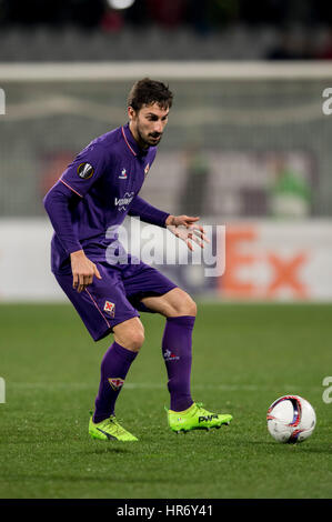 Firenze, Italien. 23. Februar 2017. Davide Astori (Fiorentina) Fußball: UEFA Europa League Runde der 32 2. Bein match zwischen ACF Fiorentina 2-4 Borussia Mönchengladbach im Stadio Artemio Franchi in Florenz, Italien. Bildnachweis: Maurizio Borsari/AFLO/Alamy Live-Nachrichten Stockfoto