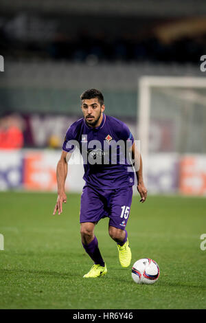 Firenze, Italien. 23. Februar 2017. Maximiliano Olivera (Fiorentina) Fußball: UEFA Europa League Runde der 32 2. Bein match zwischen ACF Fiorentina 2-4 Borussia Mönchengladbach im Stadio Artemio Franchi in Florenz, Italien. Bildnachweis: Maurizio Borsari/AFLO/Alamy Live-Nachrichten Stockfoto