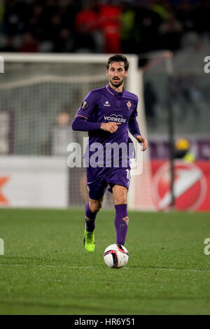 Firenze, Italien. 23. Februar 2017. Davide Astori (Fiorentina) Fußball: UEFA Europa League Runde der 32 2. Bein match zwischen ACF Fiorentina 2-4 Borussia Mönchengladbach im Stadio Artemio Franchi in Florenz, Italien. Bildnachweis: Maurizio Borsari/AFLO/Alamy Live-Nachrichten Stockfoto