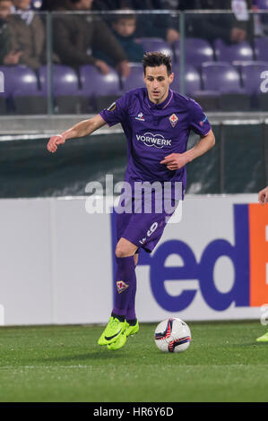 Firenze, Italien. 23. Februar 2017. Nikola Kalinic (Fiorentina) Fußball: UEFA Europa League Runde der 32 2. Bein match zwischen ACF Fiorentina 2-4 Borussia Mönchengladbach im Stadio Artemio Franchi in Florenz, Italien. Bildnachweis: Maurizio Borsari/AFLO/Alamy Live-Nachrichten Stockfoto