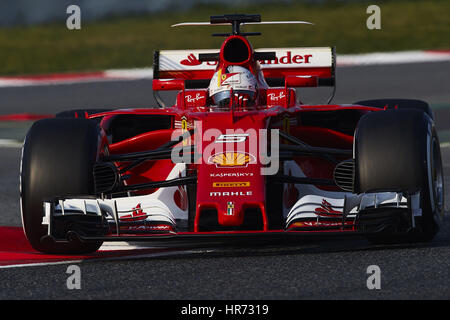 Barcelona, Spanien. 27. Februar 2017. Sebastian Vettel (Scuderia Ferrari), während der Tag eines Formel1 Wintertest in Circuit de Barcelona am 27. Februar 2017 in Montmelo, Spanien. Foto: S.Lau Credit: Dpa/Alamy Live-Nachrichten Stockfoto