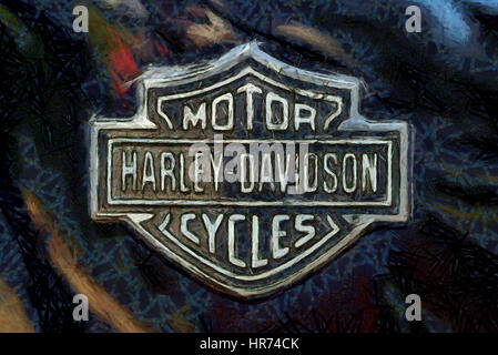 Harley-Davidson Abzeichen auf tank Stockfoto