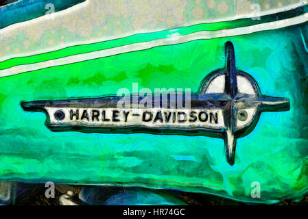 Harley-Davidson Abzeichen auf tank Stockfoto