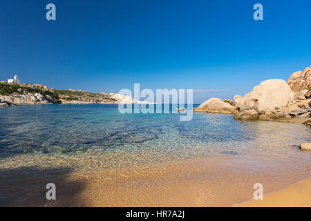 Cala Spinosa Strand wenig am Capo Testa, Santa Teresa di Gallura, Sassari, Sardinien, Italien Stockfoto