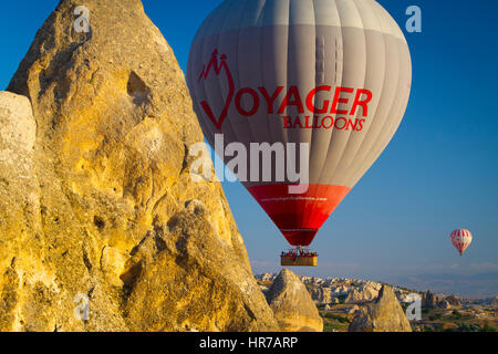 Heißluft-Ballon.  Capadoccia, Türkei Stockfoto