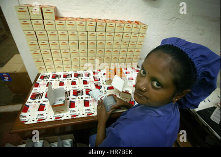 Frauen, die Verpackung von Tee, Tee-Plantage, Teefabrik Bois Chéri, Teeplantage, Mauritius, Teefabrik Bois Cheri, Stockfoto