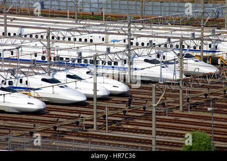 Shinkansen Schiene Yard Tokio Japan Stockfoto