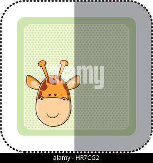 Sticker bunt Grußkarte mit Bild Giraffe Tier Stock Vektor