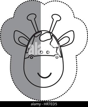 Kontur Gesichtssymbol giraffe Stock Vektor