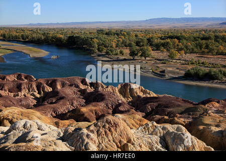 Mehrfarbige Strand, Xinjiang Stockfoto