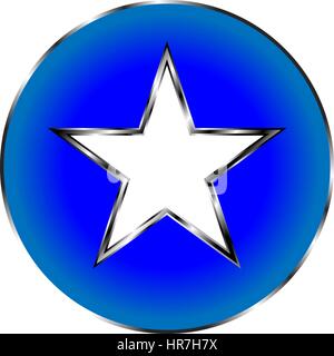 Fünfzackigen Stern Schaltfläche Stern Symbol Metall Stern Stock Vektor