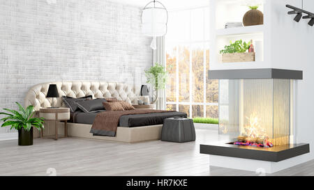 Modernes helles Interieur. 3D-Rendering Stockfoto