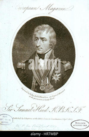 Vizeadmiral Sir Samuel Hood 1st Baronet Stockfoto