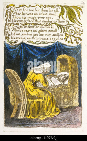 Lieder der Unschuld und von Erfahrung, kopieren A, 1795 (British Museum) Objekt 26 A CRADLE SONG Stockfoto