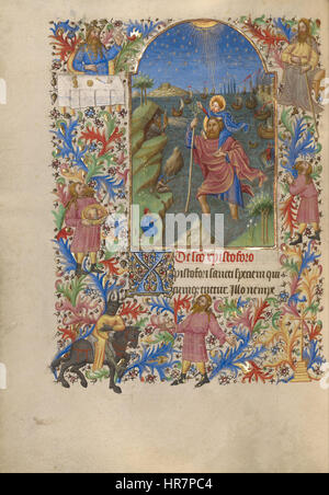 Spitz-Master (Französisch, aktiv über 1415-1425) - Saint Christopher Carrying das Christkind - Google Art Project Stockfoto