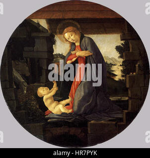 Die Jungfrau verehren das Kind c1490 Sandro Botticelli Stockfoto