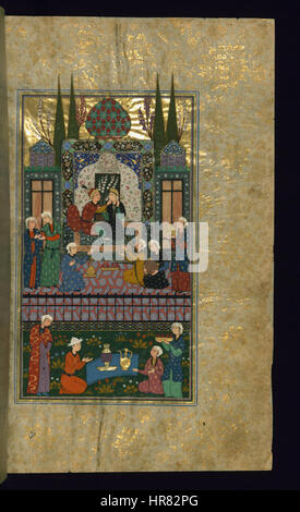 Yadkar al-Katib - Bahram Gur in der ganzseitigen schwarz-Pavillon - Walters W607145B- Stockfoto