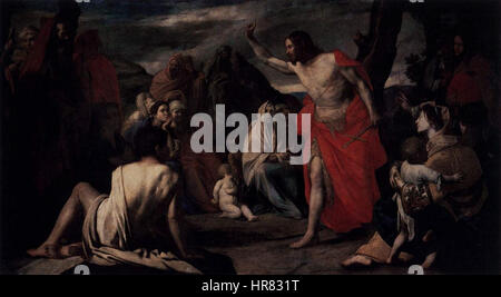 Stanzione, Massimo - die Predigt des Hl. Johannes des Täufers in der Wüste - c. 1634 Stockfoto