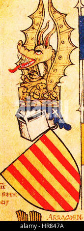 Wapen Rex Aragon Gelre Folio 62r Stockfoto