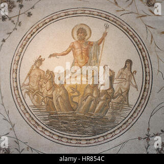 Triumph des Neptunus Mosaik des Bardo-Nationalmuseums 26 01 2014 (beschnitten) Stockfoto