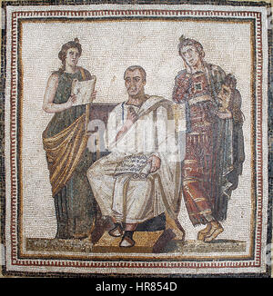 Virgil Mosaik in das Nationalmuseum von Bardo (Tunis) (12241228546) Stockfoto