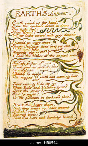 Lieder der Unschuld und von Erfahrung, kopieren C, 1789, 1794 (Library of Congress) Objekt 32 Erde Antwort Stockfoto