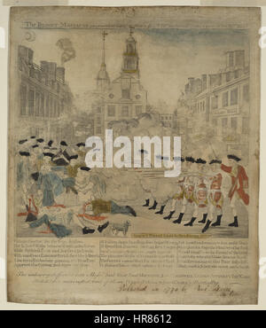 Das blutige Massaker verübt in King Street, Boston, am 5. März 1770 von einer Partei von der 29. Regiment WDL214 Stockfoto