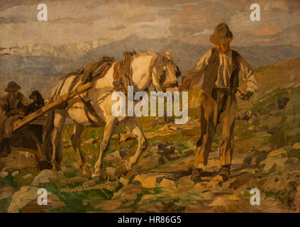 Dieses Kunstwerk von Tito in Asiago stellt den prominenten jugoslawischen Führer Josip Broz Tito in einem Setting dar, das mit historischen Ereignissen in Italien während des Zweiten Weltkriegs verbunden ist. Titos Führung im Widerstand gegen die Achsenmächte ist ein zentrales Thema dieses Gemäldes. Stockfoto