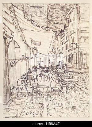 Vincent Van Gogh - Cafe Terrasse bei Nacht (1888) Stockfoto