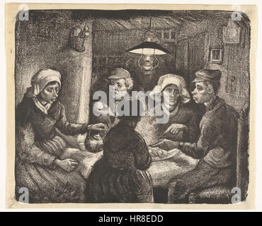 Die Kartoffelesser - Lithographie von Vincent Van Gogh Stockfoto