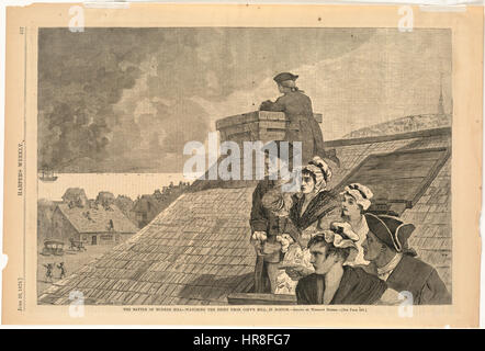 Die Schlacht von Bunker Hill--beobachten den Kampf von Copp es Hill in Boston (Boston Public Library) Stockfoto