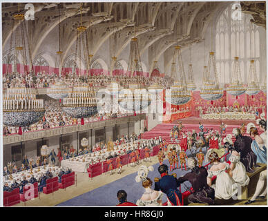 Die dritte und letzte Herausforderung vom Meister während der Krönung von König George IV Bankett in der Westminster Hall Stockfoto