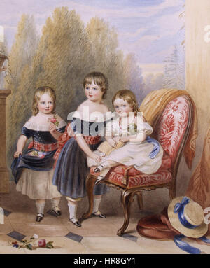 Die drei ältesten Kinder von Frederick John Howard (1814-1897) und Lady Fanny Cavendish, durch Robert Dowling (1827-1886) Stockfoto