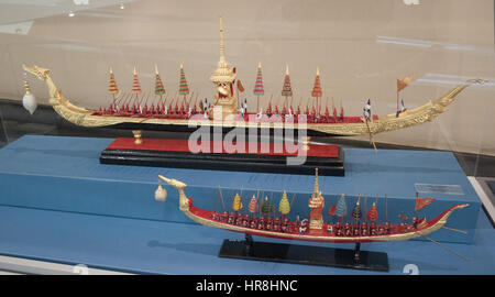 Thailand, royal Boote, Modelle in den Vatikanischen Museen Stockfoto