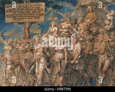 Triumph der Armut, von Lucas Vorstermann der ältere, nach Hans Holbein dem jüngeren Stockfoto