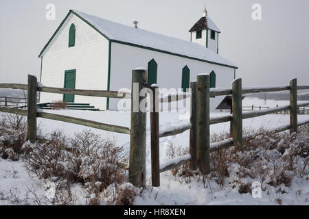 McDougall Memorial United Church in Morleyville Siedlung Stockfoto