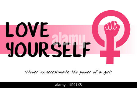 Frauen-Mädchen-Power-Feminismus-Chancengleichheit-Konzept Stockfoto