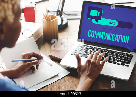 Telefonkonferenz globale Kommunikation Verbindung Technologiekonzept Stockfoto