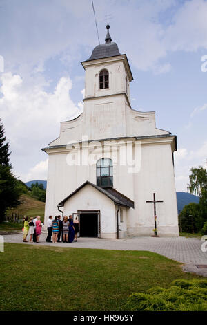 Slowakische Hochzeitstag in der evangelischen Kirche Stockfoto