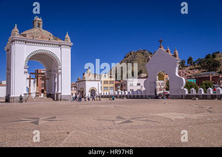 Basilika unserer lieben Frau von Copacabana in Copacabana, Bolivien Stockfoto