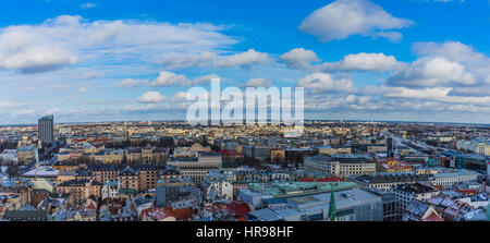 Panorama der Stadt Riga Lettland, in Wintertag Stockfoto