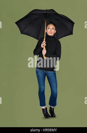 Frau neugierig Bewusstsein Oberbegriff Portrait Stockfoto