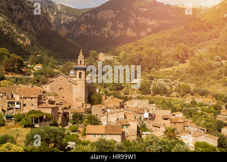 Valldemossa Mallorca Sonnenuntergang Stockfoto