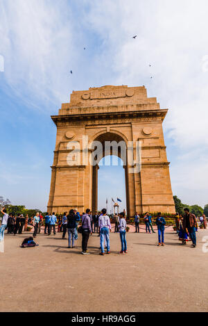 India Gate getötet ein Ehrenmal zum Gedenken an die indischen Soldaten im ersten Weltkrieg. Stockfoto
