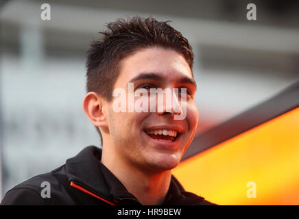 Indiens Esteban Ocon während Tag eines Tests vor der Formel1 Saison 2017 auf dem Circuit de Catalunya, Barcelona zu erzwingen. PRESSEVERBAND Foto. Bild Datum: Montag, 27. Februar 2017. Bildnachweis sollte lauten: David Davies/PA Wire. Einschränkungen: Nur zur redaktionellen Verwendung. Kommerzielle Nutzung mit vorheriger Zustimmung von Teams. Stockfoto