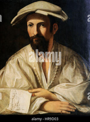 Francesco Maria Rondani (1490-1550). Italienischer Maler. Portrait eines Musikers. Farnese-Sammlung. Nationales Museum von Capodimonte. Neapel. Italien. Stockfoto